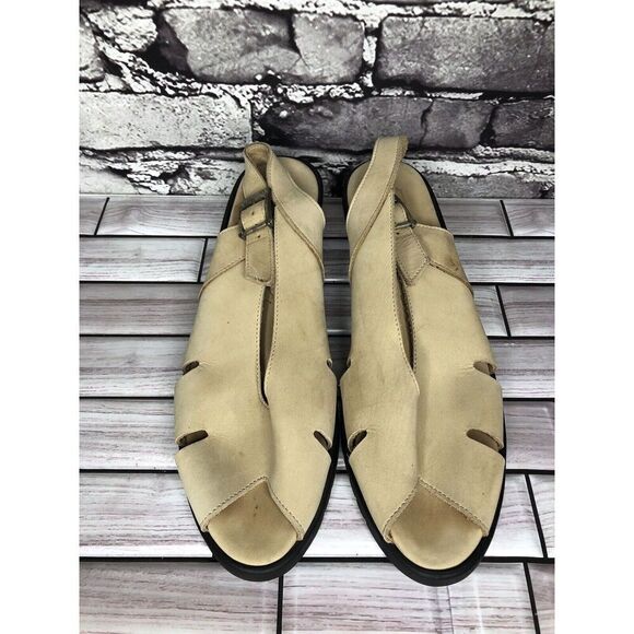 ZANTE Beige Tan Nubuck Leather Casual Wedge Strap Sandals Women Sz 39EU/8.5M US - Picture 6 of 16